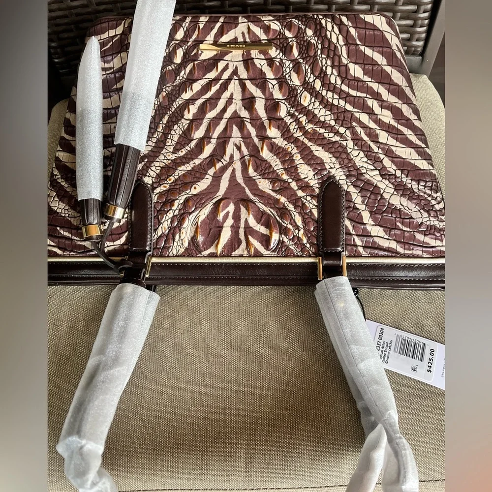 NWT Brahmin SET in COFFEE BENGAL Medium Asher and Ady Wallet